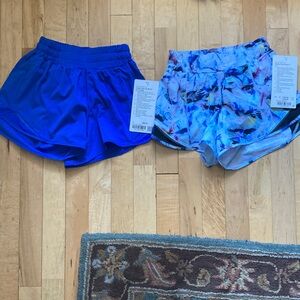 Bundle of 2 NWT Lululemon hottie hot shorts size 2